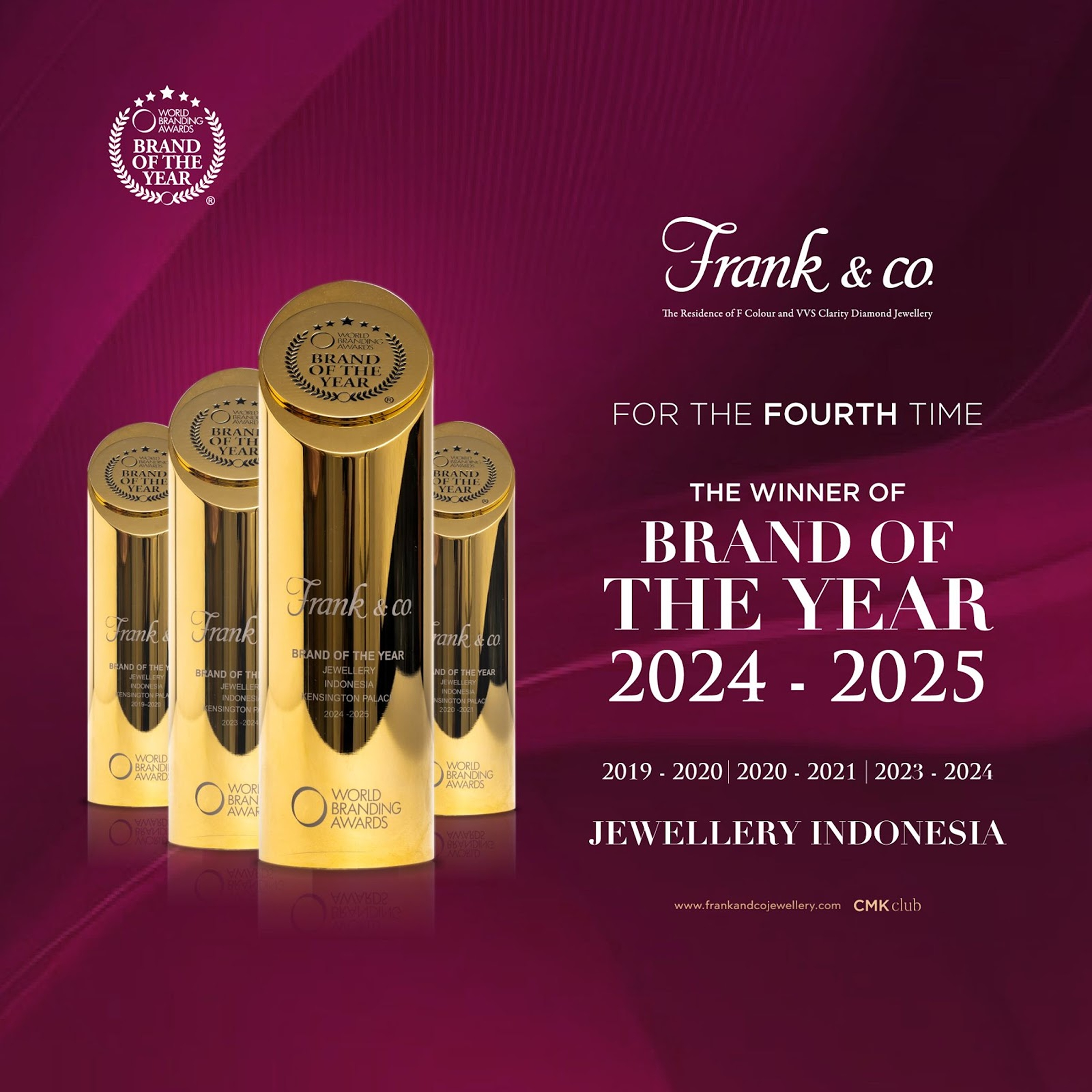Frank & co. Dinobatkan Sebagai Brand Terbaik dalam 2024 – 2025 World Branding Awards
